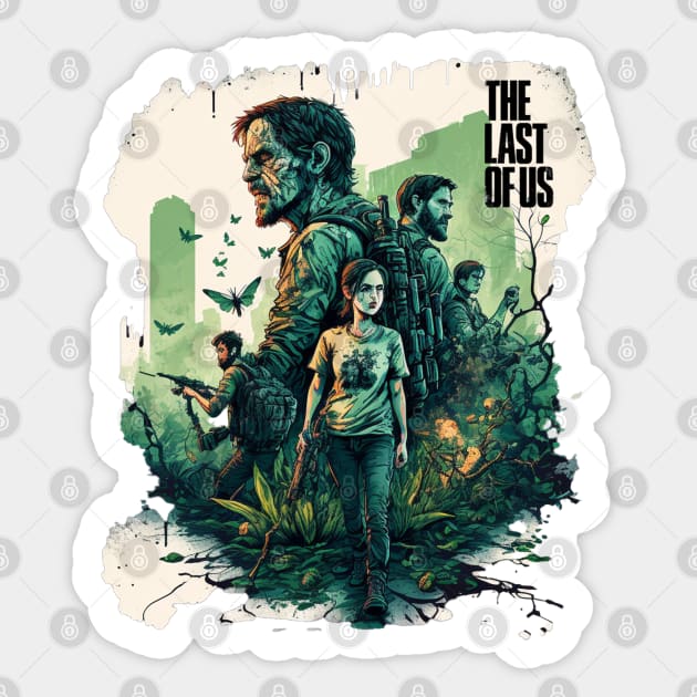 The Last of Us Pedro Pascal Joel, Ellie inspired design Sticker by Buff Geeks Art